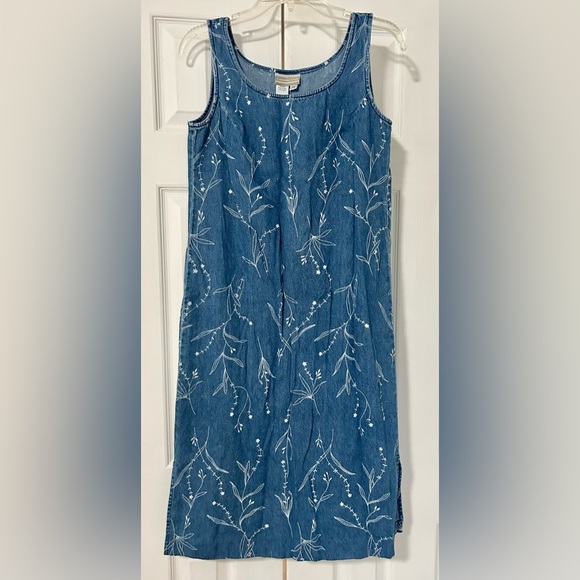 Coldwater creek jean jumper dress woman size P4 denim - Picture 1 of 4